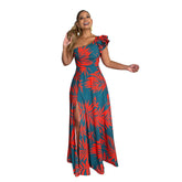 Half Open Shoulder Cocktail Evening Dress Dress High Split Dress